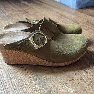 Barely Worn Olive Green Papillo Clogs